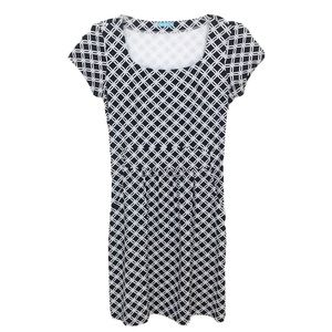 J McLaughlin Black White Print Short Sleeve Dress